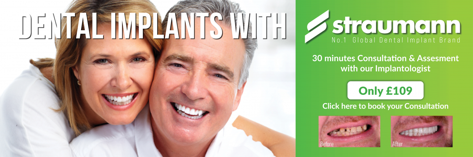 Straumann Implants - Permanent solution for missing tooth. 30 minutes Consultation & Assessment with our Implantologist ONLY £109